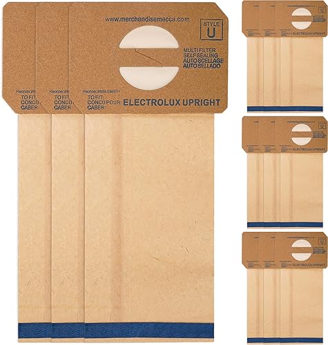 Paquete de 12 bolsas de vacío de microfiltración de repuesto para aspiradoras Electrolux Upright Style U y Aerus  Compatible con Discovery II, Lux disponible en Yaxa Guatemala