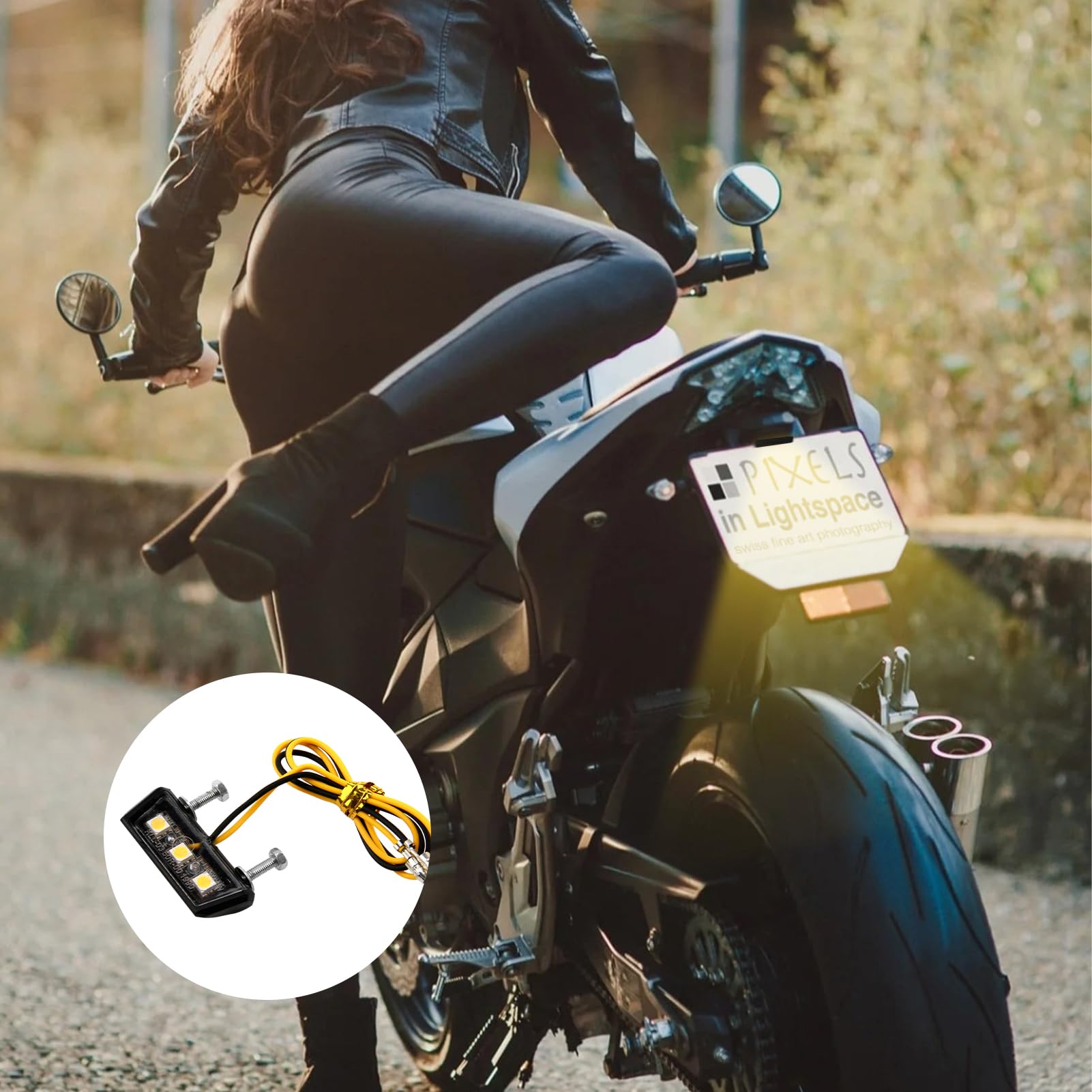 Éclairage Plaque Moto LED Universel - 12V, étanche, 3 LED Haute Visibilité Pour Tous Modèles