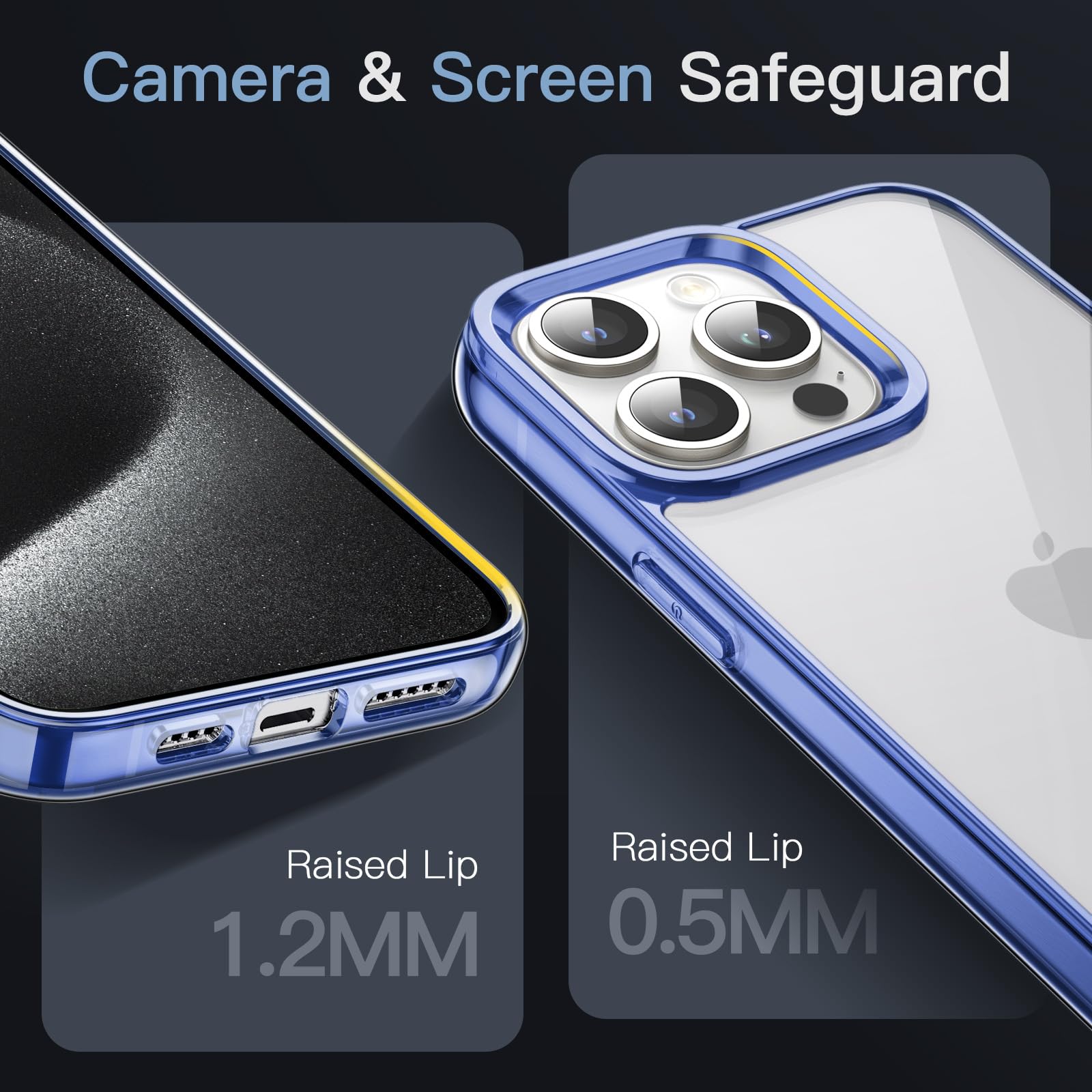JETech 3 in 1 Cover per iPhone 14 Plus 6,7 Pollici con Pacco da 2 Vetro Temperato Pellicola Protettiva, Anti Ingiallimento Antiurto Paraurti Cellulare Custodia (Trasparente