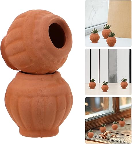 Miniatura 5 de Happyyami 4 macetas pequeñas de terracota, pequeñas macetas de arcilla de terracota, macetas pequeñas de terracota, macetas pequeñas de arcilla para
