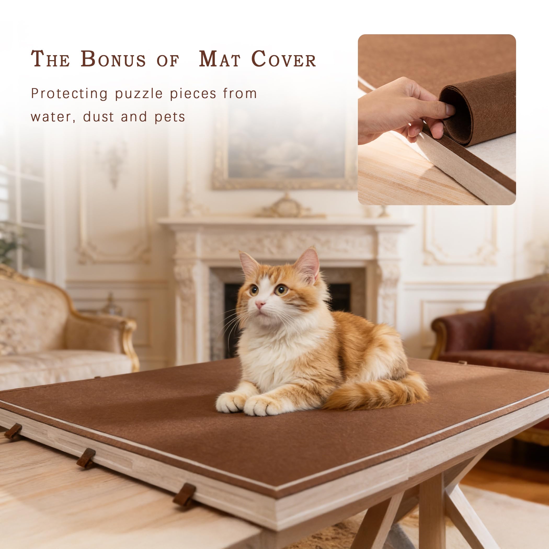 2000 Piece Foldable & Tilting Puzzle Board with 6 Drawers & Cover, Lightweight & Portable Puzzle Table with Built-in Stand for Angle Adjustment, for 2000 1500 1000 Pieces Jigsaw Puzzles