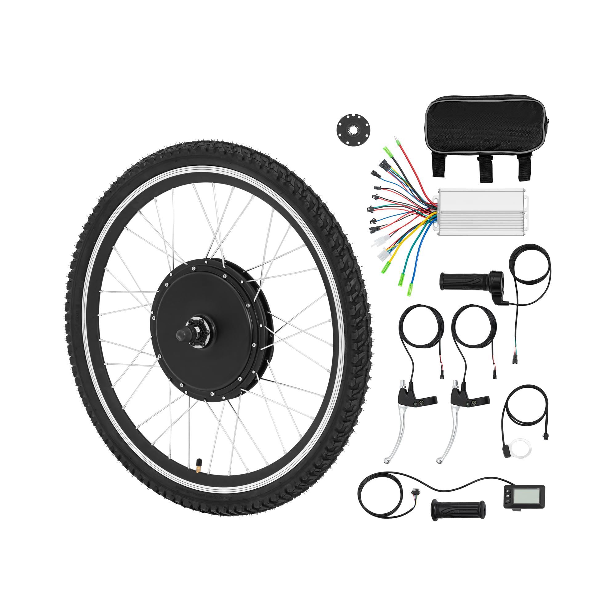 MSW E-Bike-Umbausatz zum Pedelec 1000 W 26" Vorderrad bis 25 km/h leiser  langlebiger Motor intuitives LCD Nachrstsatz Fahrrad-Motor zum Nachrsten  : Amazon.de: Sport & Freizeit