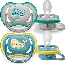 Philips Avent ultra air - sucettes, sucettes légères et aérées pour bébés âgés de 18 mois et plus, 0% BPA, avec étui de transport stérilisateur, pack de 2 (modèle SCF349/24)