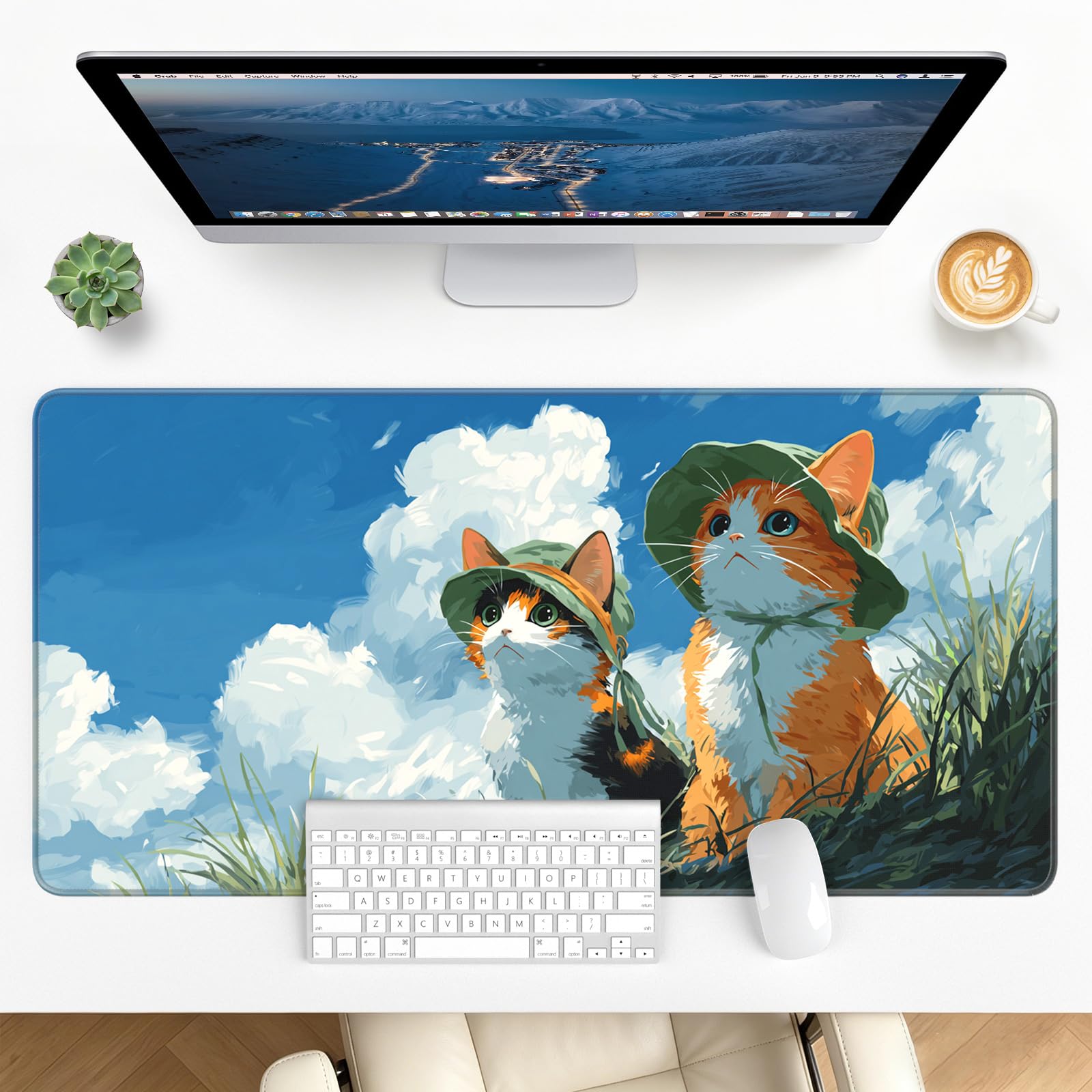Stanploe Large Gaming Mouse Pad, XL Desk Protector, Non-Slip Base — image 1