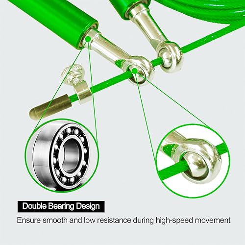 Miniatura 4 de Cuerda de saltar de alta velocidad, rodamiento doble giratorio de 360, ajustable, mango de aluminio antideslizante, cuerda de saltar para fitness,