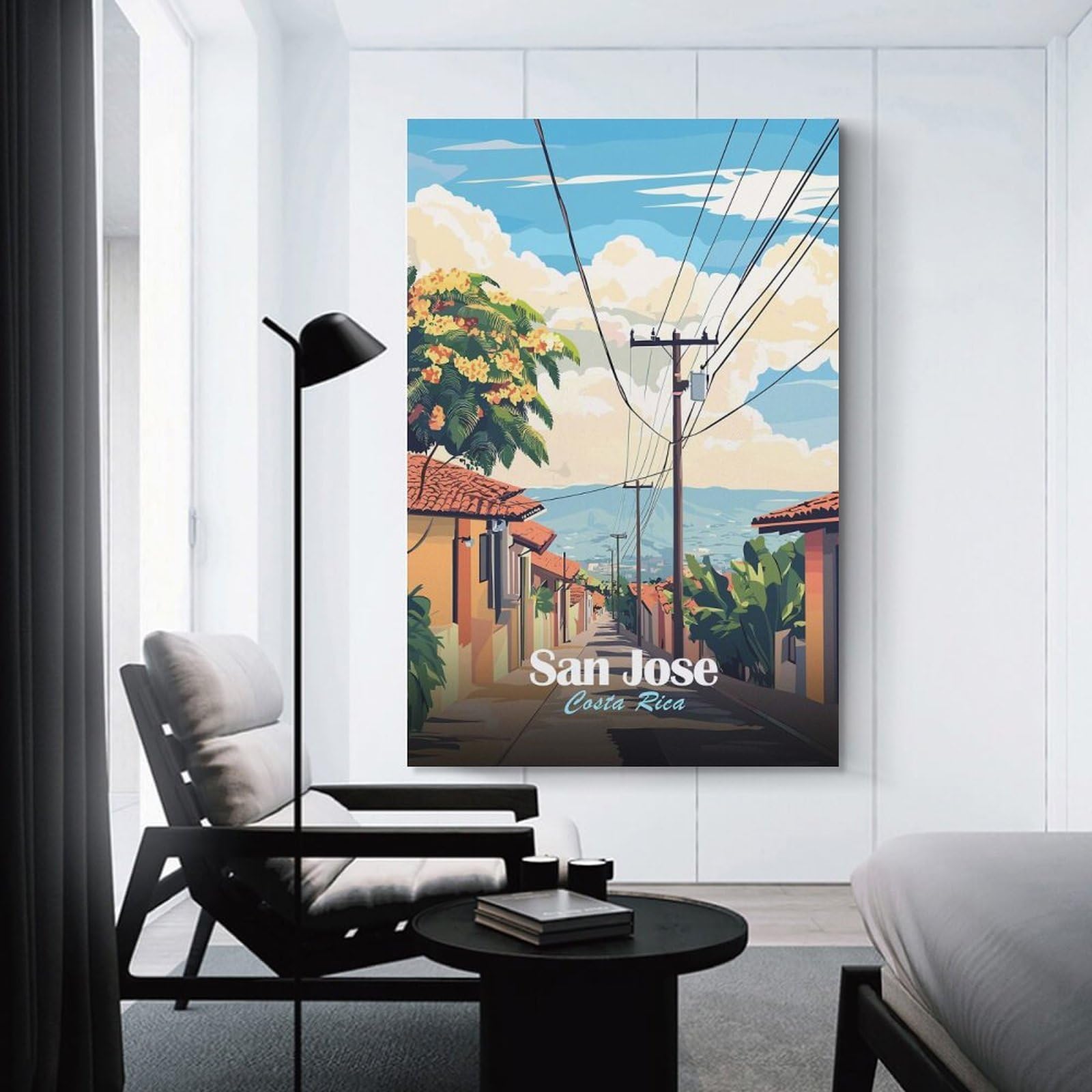 Junmoney San Jose, Costa Rica Travel Wall Art Print, 12x18inch(30x45cm), for Bedroom Decor, Cosy Corners Or Studios, Decorative Wall Art for Cosy Rooms