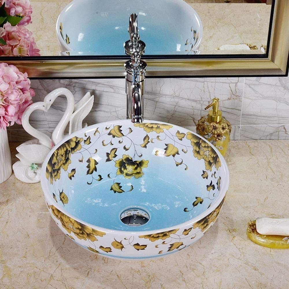 Szafka Pod Umywalkę Z Umywalką, Umywalka Nablatowa, 12-Calowa Okrągła Umywalka Nablatowa, Porcelanowe Umywalki Ceramiczne, Amerykańska Biała Umywalka Nablatowa