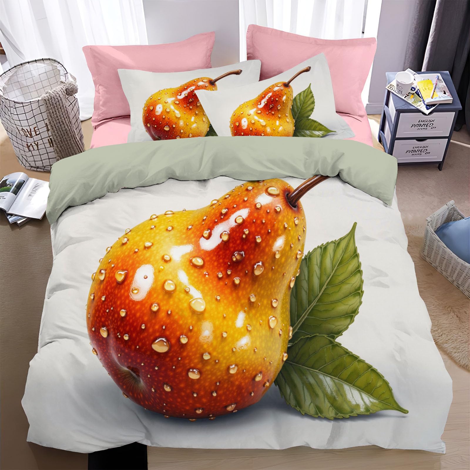 Housse de couette fermeture éclair 220x240cm parure de lit anti-plis
