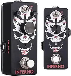 EX Pedal de guitarra Inferno Death Metal Distortion, mini pedal de efeitos de guitarra elétrica de alto ganho, com interruptor de boost de 3 modos, True Bypass