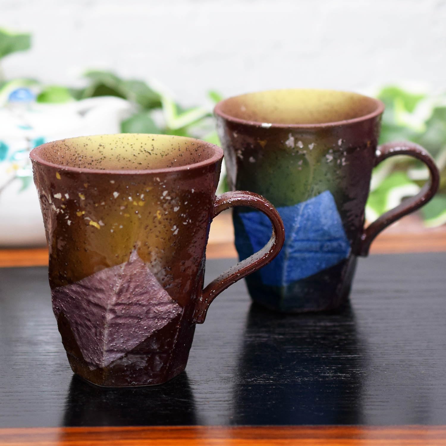 人気作家★今西公彦★黒丹波窯変湯呑☆A 丹波海鼠窯変酒呑（今西公彦） Tanba Sake Cup（Masahiko