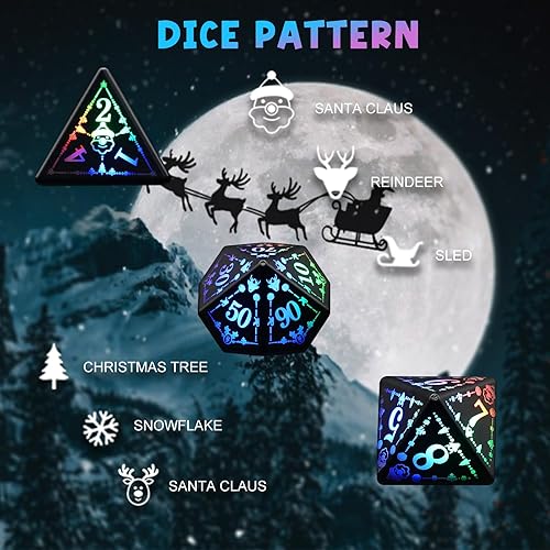 Miniatura 7 de FONVGOGO Dados LED recargables inalámbricos, juego de dados recargables iluminados (colorido)