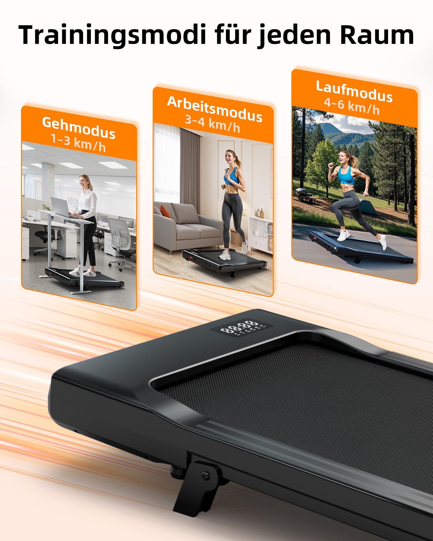 Copant Walking Pad mit Steigung 6%, Laufband für Zuhause 136KG mit App-Steuerung, 6 km/h & 12 km/h Laufband Schreibtisch Leise & Büro mit Profikurse und Mehrspieler-Turniere