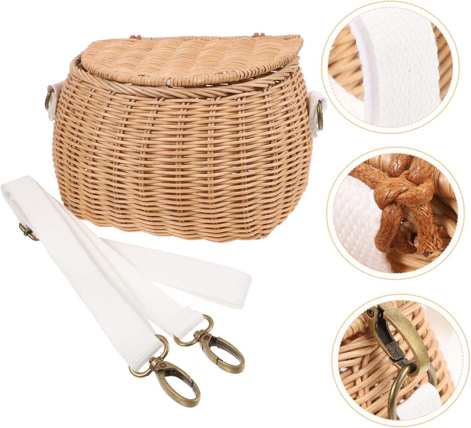 COLLBATH Basket Lid for Children's Scooter Bike Large Capacity Storage Container Rattan Safe for Boys and Girls