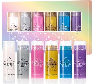 Kroppsglitter För Kvinnor | 6 Färger Glittrig Stickmakeup,Vattentät Kroppsskimmer Höjare För Karneval Dans Scen Cosplay Halloween Festival