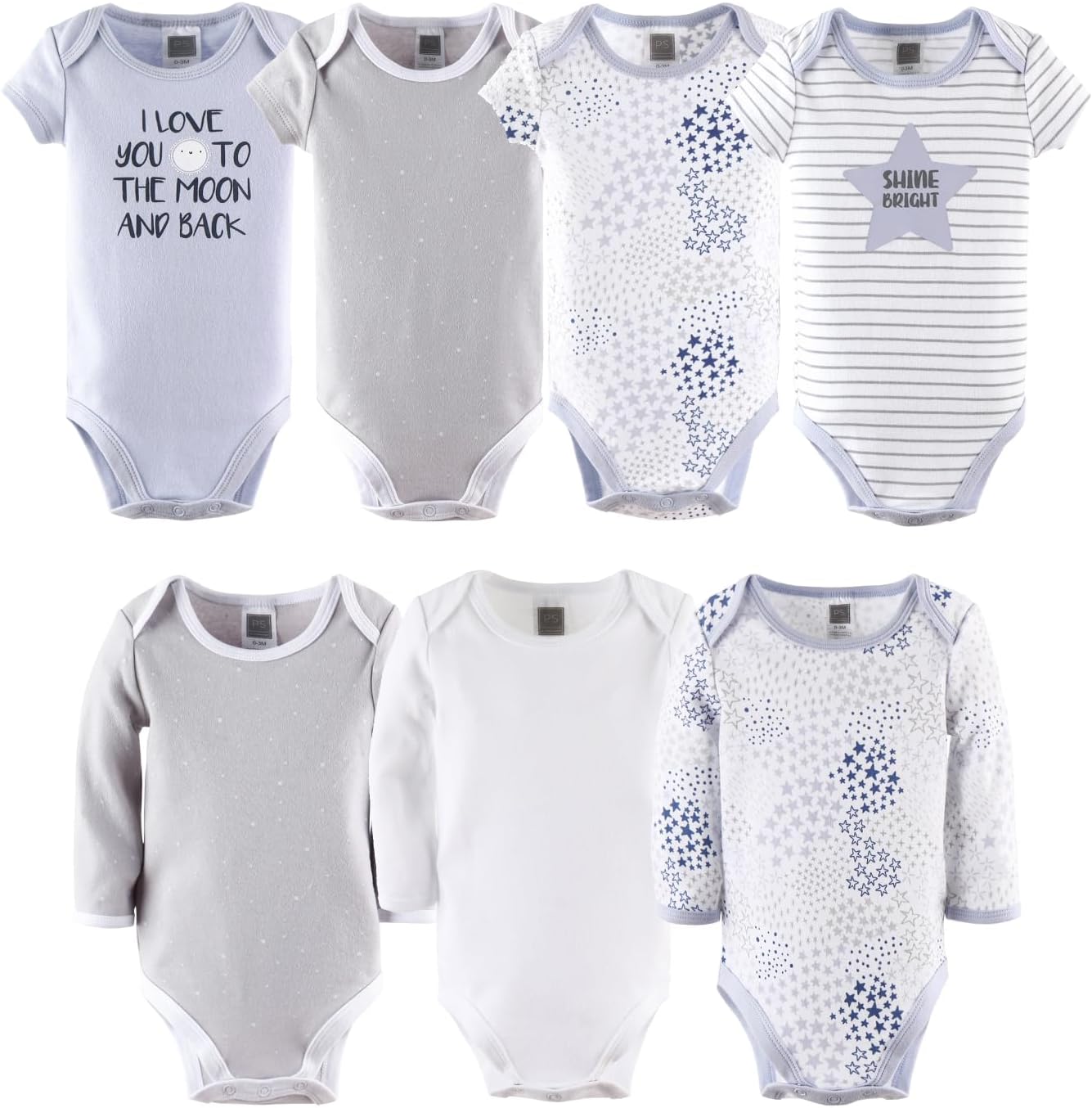 The Peanutshell Baby Layette Gift Set for Baby Boys or Girls - 23 Piece New Born Unisex Gift Set, Clothes & Newborn Essentials Must Haves - Clothes 0-3 Months - Blue & Grey - Image 3