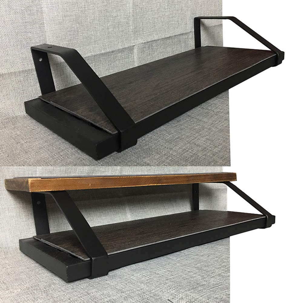 Staffe per mensole da Parete 15/20/25/30/35 cm, Supporto per mensole triangolari rustiche industriali, Staffa per scaffali Aperta Fai da Te Nera, per casa, Garage, Cucina, Set di 2