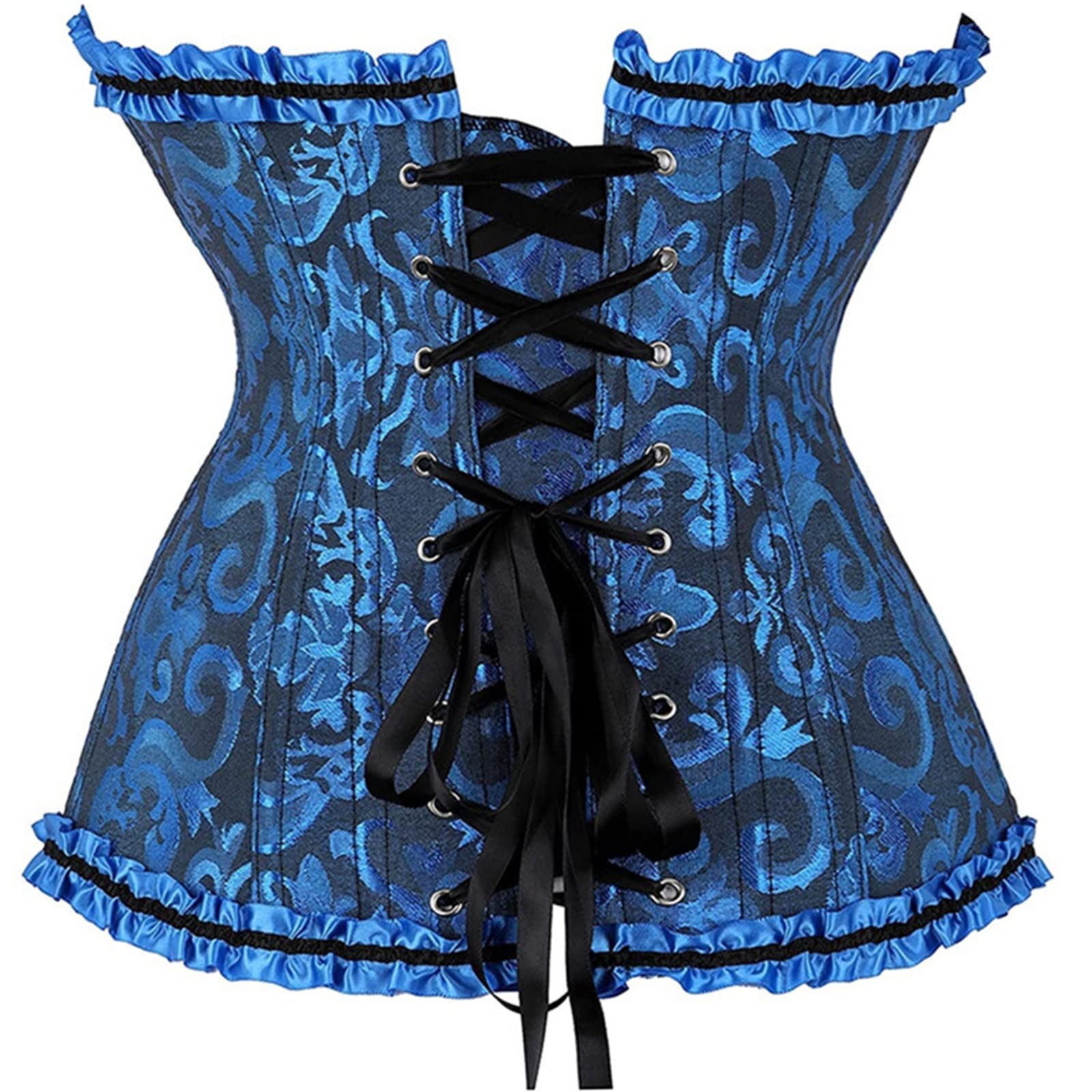 Sexy outfit Damski gorset w dużych rozmiarach Stylowy, kwiatowy, żakardowy gorset gorsetowy Sznurowany gorset modelujący biust