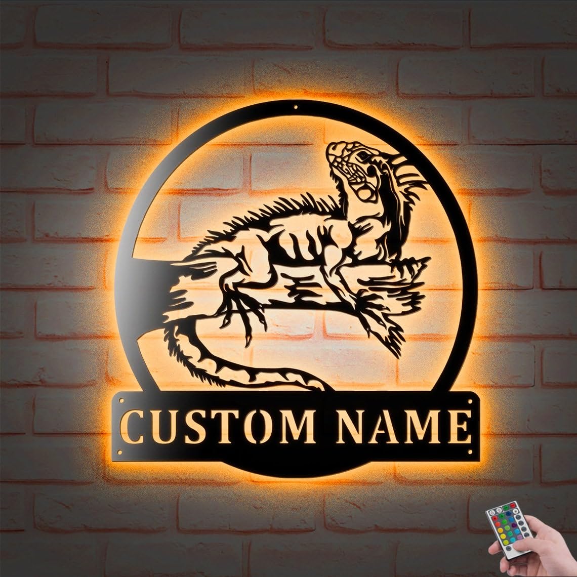 Custom Iguana Lizard Metal Wall Art With Led Lights, Personalized Iguana Lizard Name Sign Decoration For Home Decor, Animal Funny, Pets Gift