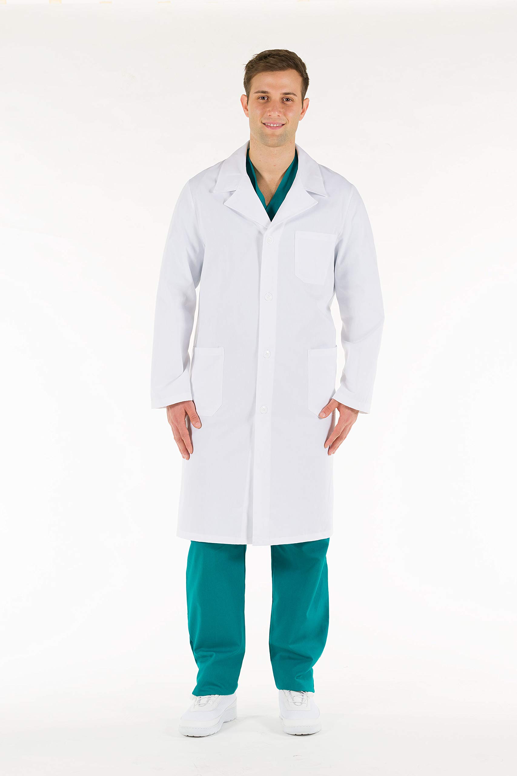 Gima Camice Bianco da Uomo 100% Cotone Taglia EU 50 per Medici e Studenti