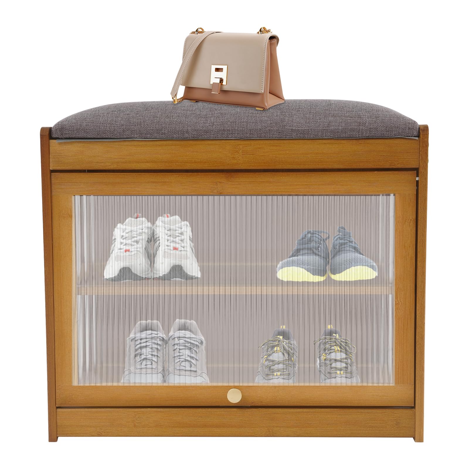 Banc à chaussures d'entrée pour couloir et salon avec meuble de rangement et assise intégrée
