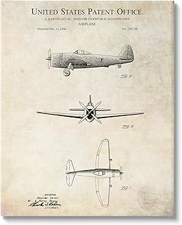 Stupell Industries Vintage Aircraft Diagram Chart Canvas Wall Art, Design by Karl Hronek