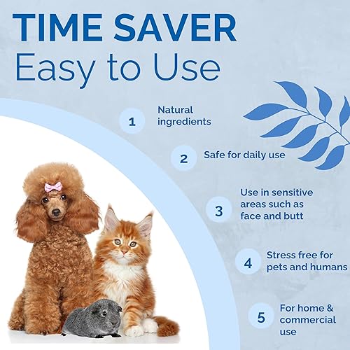 Miniatura 5 de Aerosol sin olor de piel de mascotas sin olor y limpiador sin enjuague para perros, gatos, hámsters, animales pequeños y mascotas peludas (2 onzas
