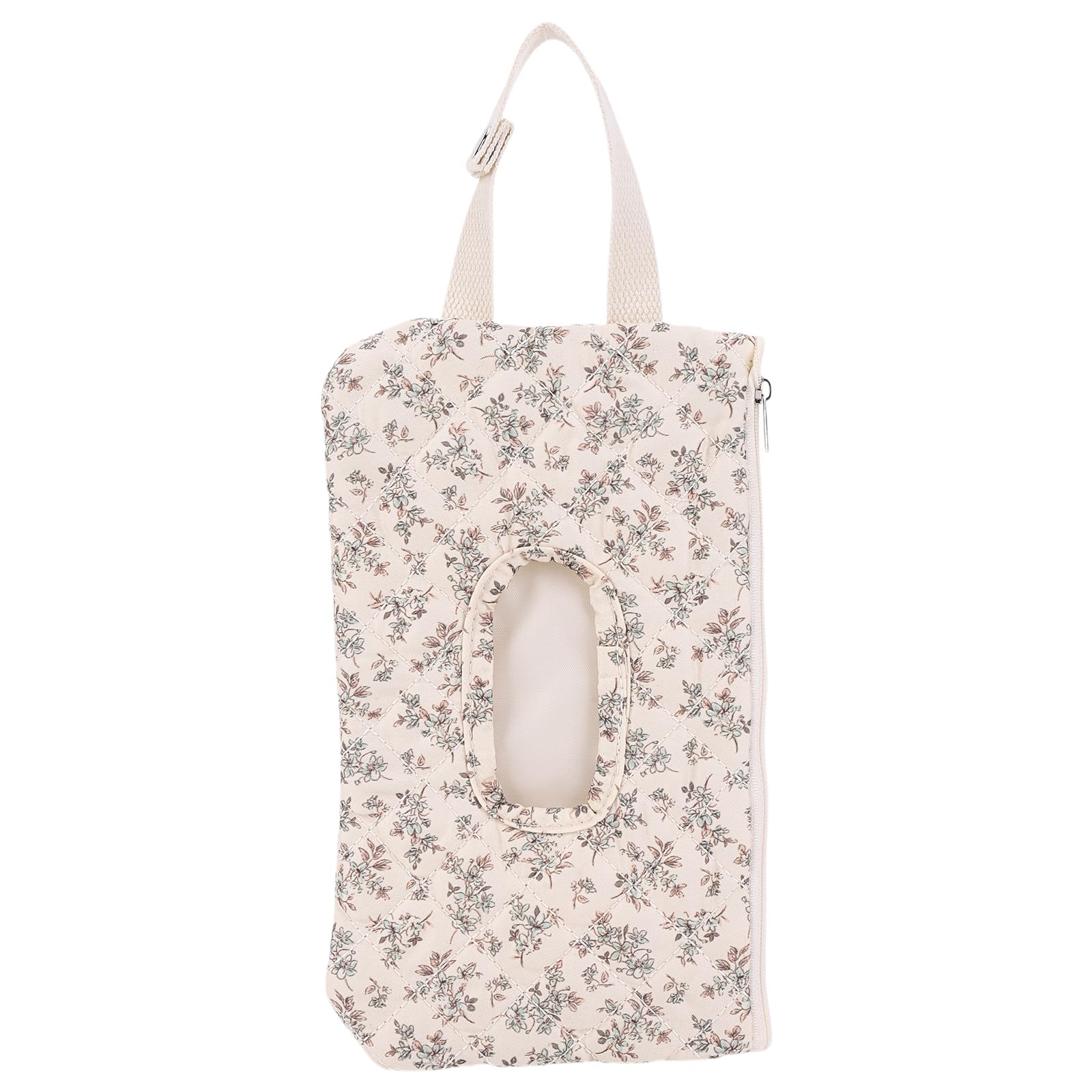 Wet Wipes Bag for Babies - Canvas Floral Quilted Baby Wipe Dispenser Portable Wet Wipe Pouch for Mom, Refillable Wipes Dispenser Bag for Baby and Adult for Travel, Camping, Daily Use