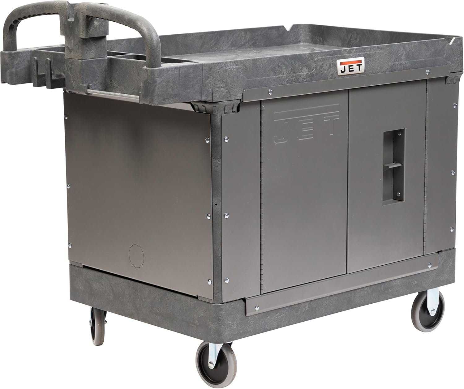 JET PUC-4325 Resin Utility Cart with JT1-125 Load-N-Lock Security System