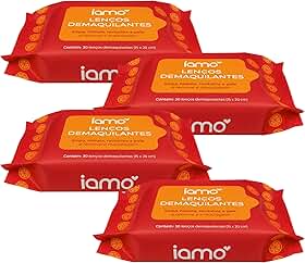 Lenço Demaquilante Hidratante Removedor de Maquiagem Kit 4 Pacotes de 30 Lenços Com Vitamina C