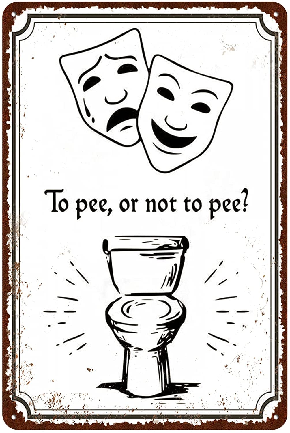 Smazdfxx As Pic To Pee,Orto Pee Metal Poster Plaques For Home Living Room Kitchen Cafe Bar Wall 5.5X8 Inch