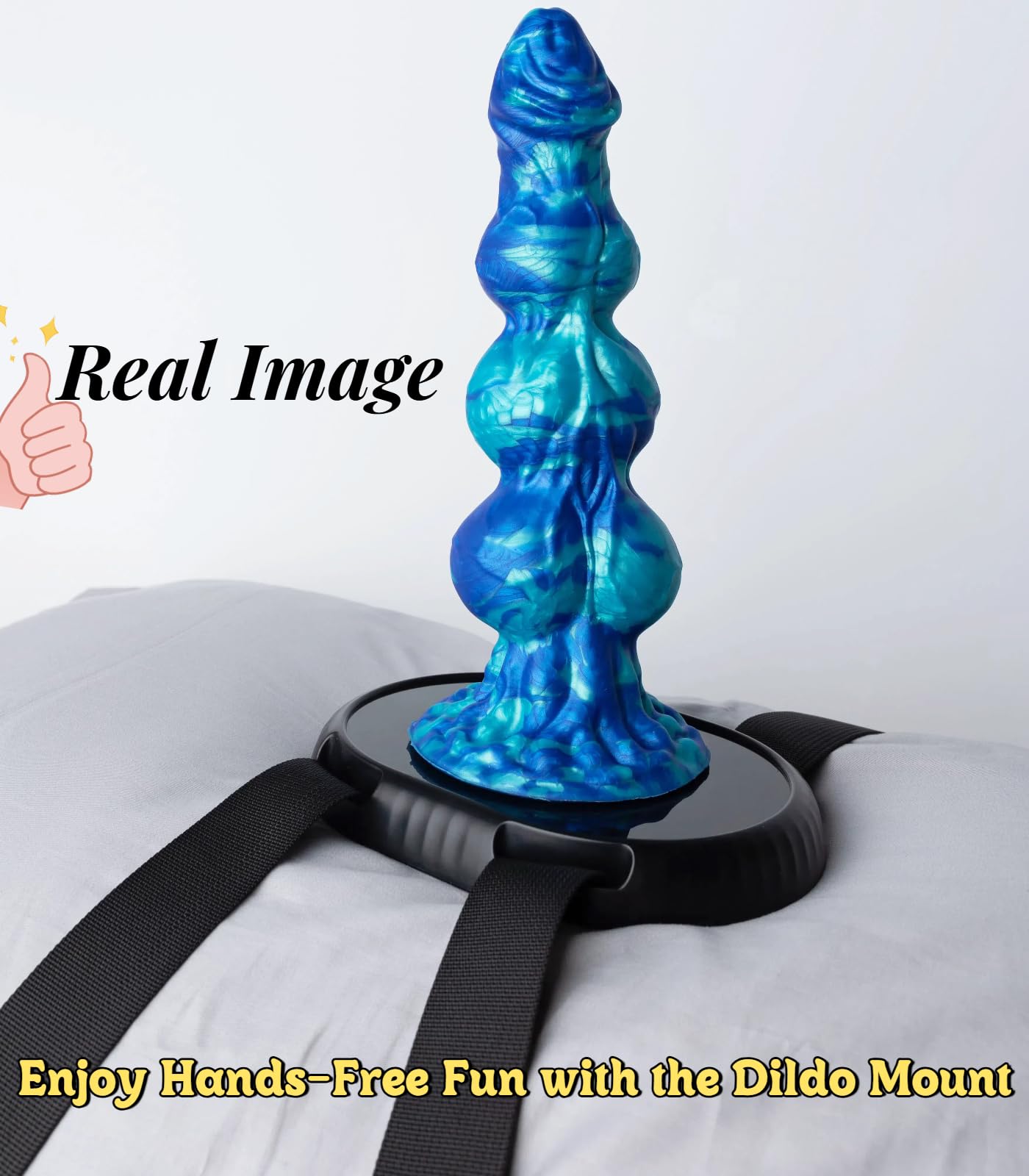 9.75” Big Knot Monster Fantasy Dildo - Thick Girth Alien Dildo with 3 Dog Knots, XL Large Giant Liquid Silicone Anal Dildos with Strong Suction Cup, Adult Sex Toys & Games for Women Men: Blue
