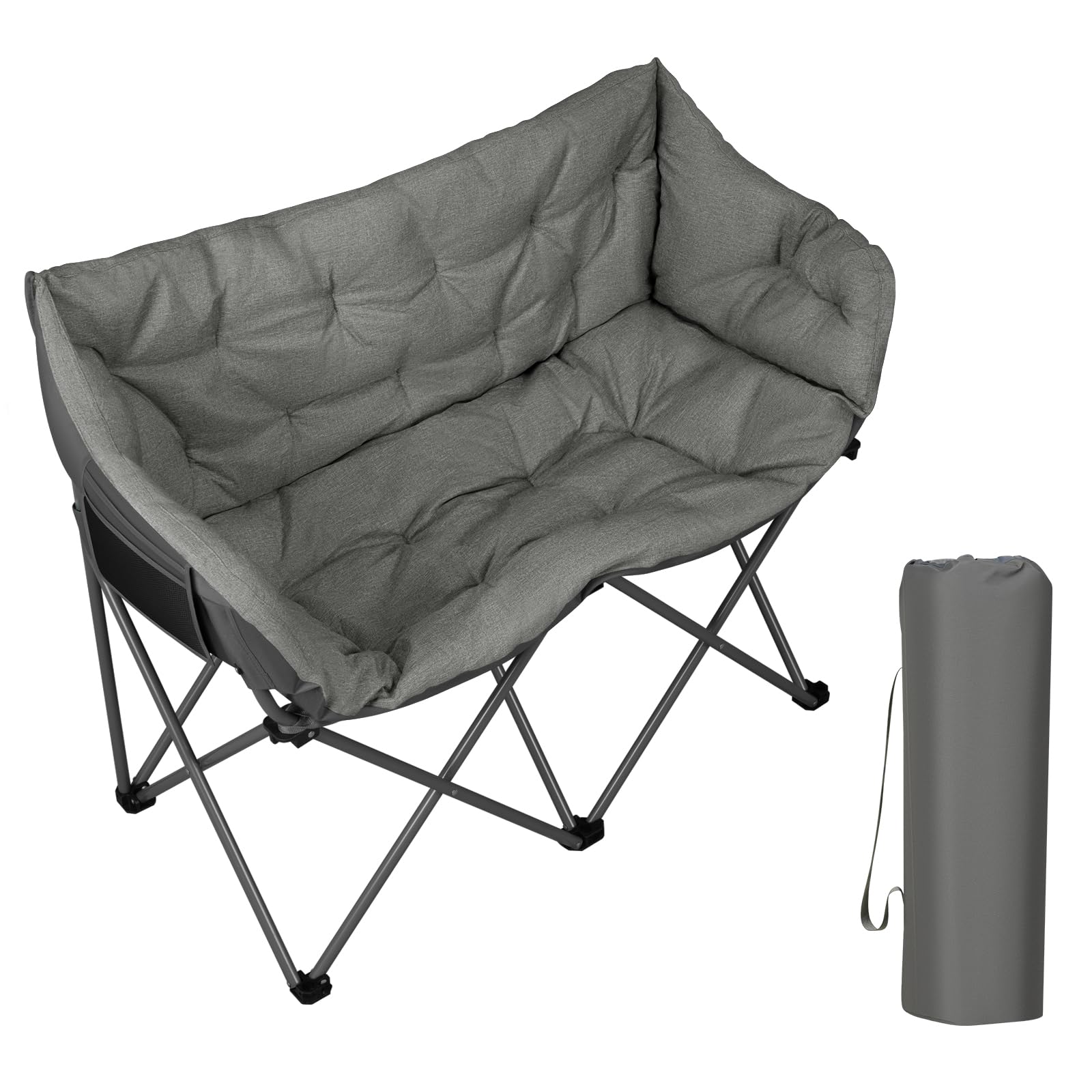 WOLTU Campingstuhl Faltbar für 2 Personen, 121 cm breit