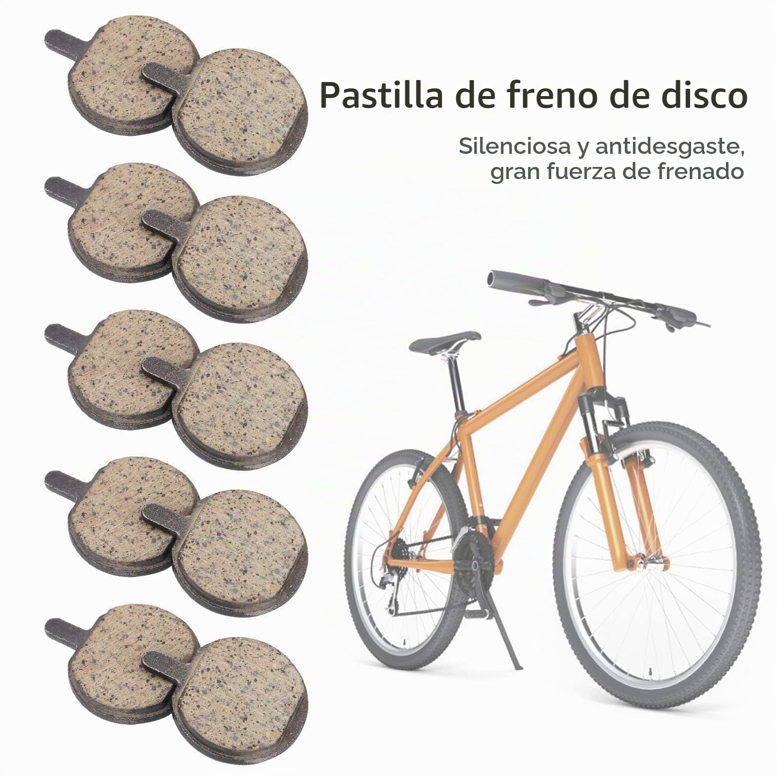 Cyrank 5 Pares de Pastilla De Freno De Disco Semimetálico De Resina Negra, Eléctrico Pastillas de Freno, Piezas de bajo Ruido y Resistencia al Desgaste para Bicicleta de montaña