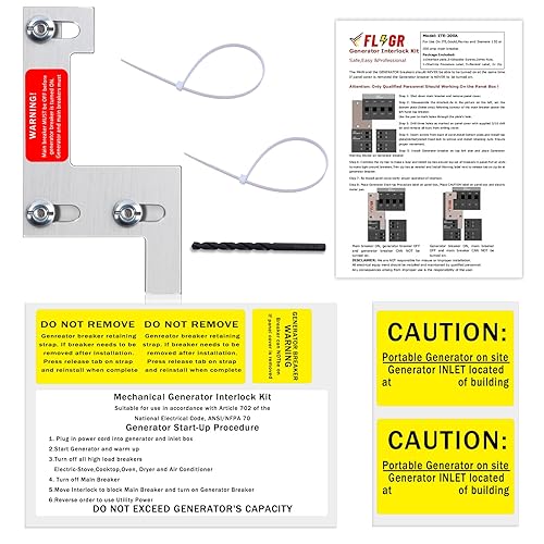 Vista 12 de Kit de enclavamiento para generador compatible con Square D para medidor de línea doméstica interruptor principal de 150 o 200 amperios, para uso