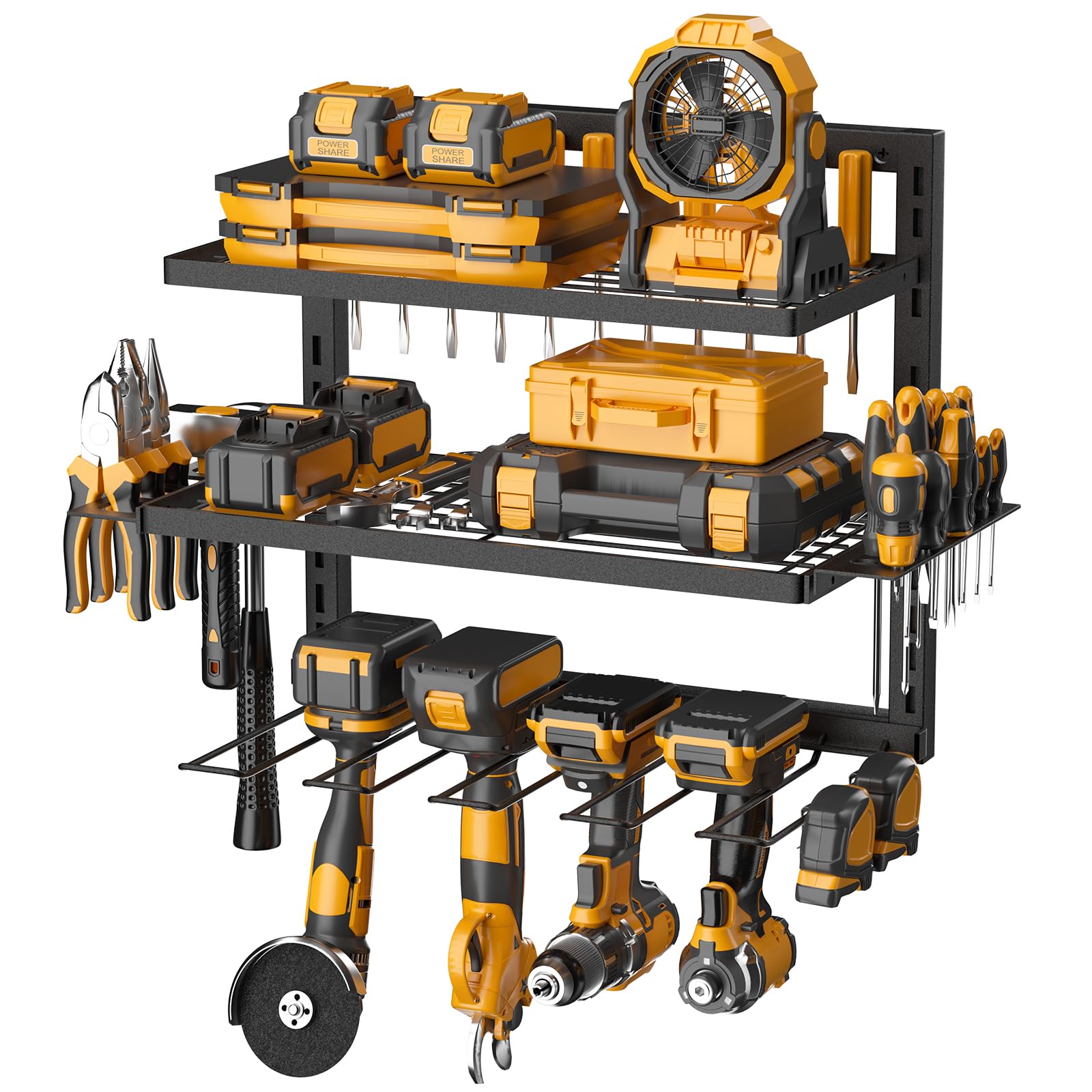 Parts Storage Rack 3 Racks Snapklik.com : Power Tool Organizer Wall Mount, 3 Layer Storage Rack