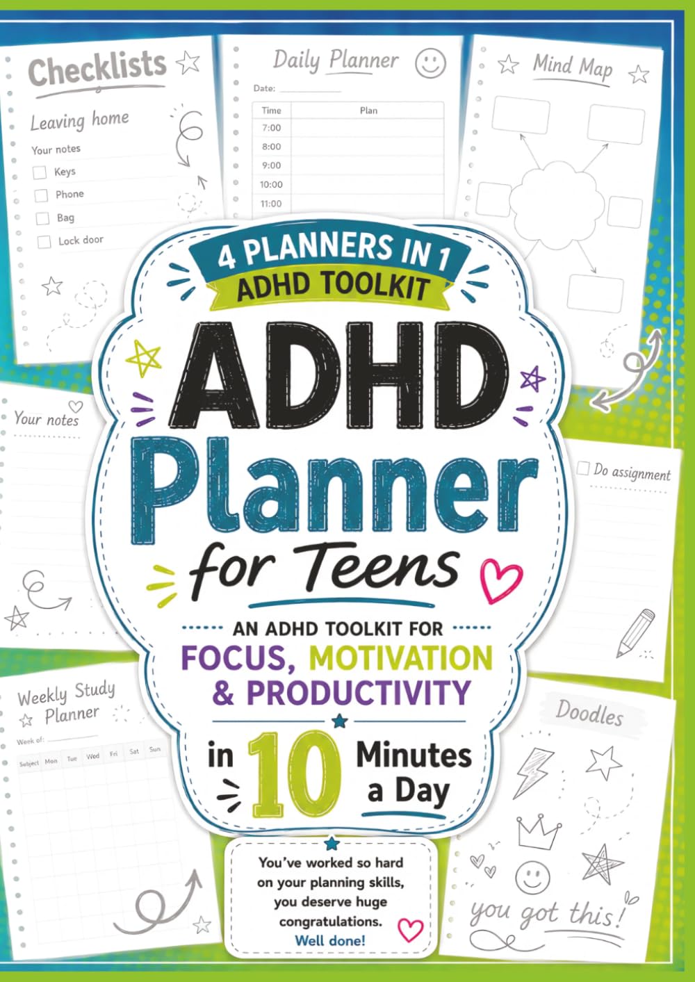 ADHD Planner for Teens: A Simple Daily Focus & Productivity Planner for Homework, School, Motivation & Routine Building: ADHD-Friendly Layout with ... Organization for Neurodivergent Teens