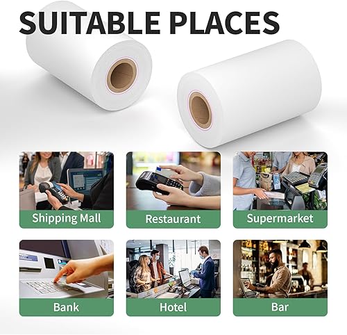 Miniatura 5 de Rollos de papel térmico para caja registradora POS de 2 14 "x 50' (10 rollos) sin BPA para todas las mini impresoras térmicas POS de 2.283 in