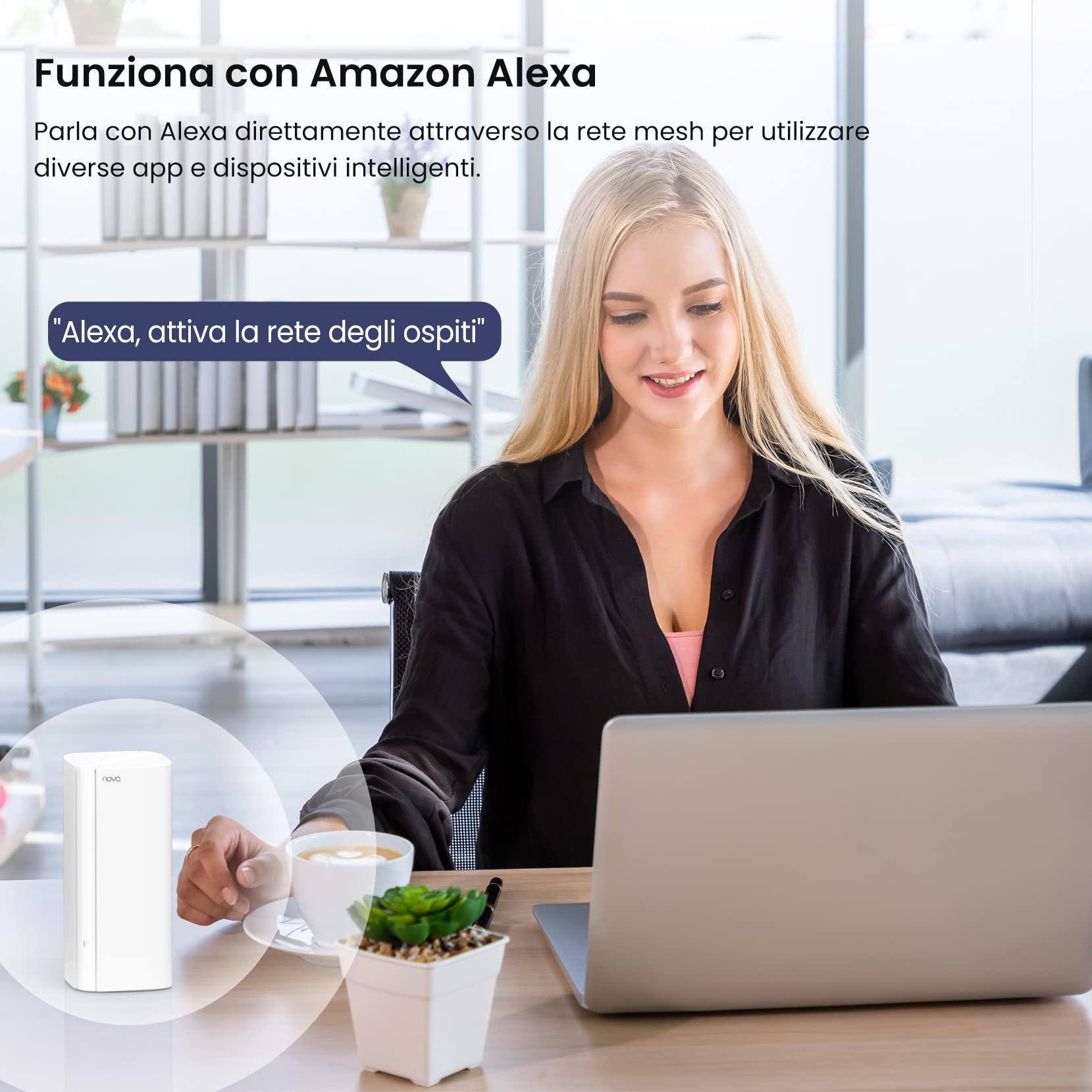 Tenda Nova MX12-1 Pack (Unità aggiuntiva, GE), AX3000 Mesh Wi-Fi 6 System, ampia copertura Wi-Fi fino a 110㎡, 1.7 GHz Quad-Core CPU, porte LAN Gigabit, supporta Alexa