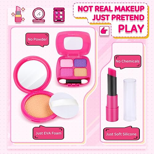 Miniatura 5 de INNOCHEER Bolso de juguete para niñas pequeñas, bolso de juguete para niños con maquillaje de simulación, bolso de juego para niñas pequeñas, bolso