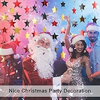 Vista 6 de Patelai Guirnalda de estrellas con purpurina 2026, decoración de graduación de 130 pies, pancarta colgante de estrella para fiesta, cumpleaños