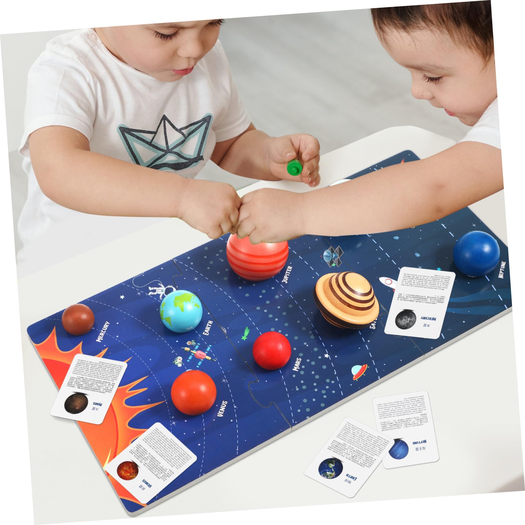 SUPVOX Puzzle Solare in Legno Dei Pianeti Per Bambini, Giocattolo Educativo Spaziale Resistente, Versione Multifunzionale Dei Pianeti Per Bambini Dai 3 Anni