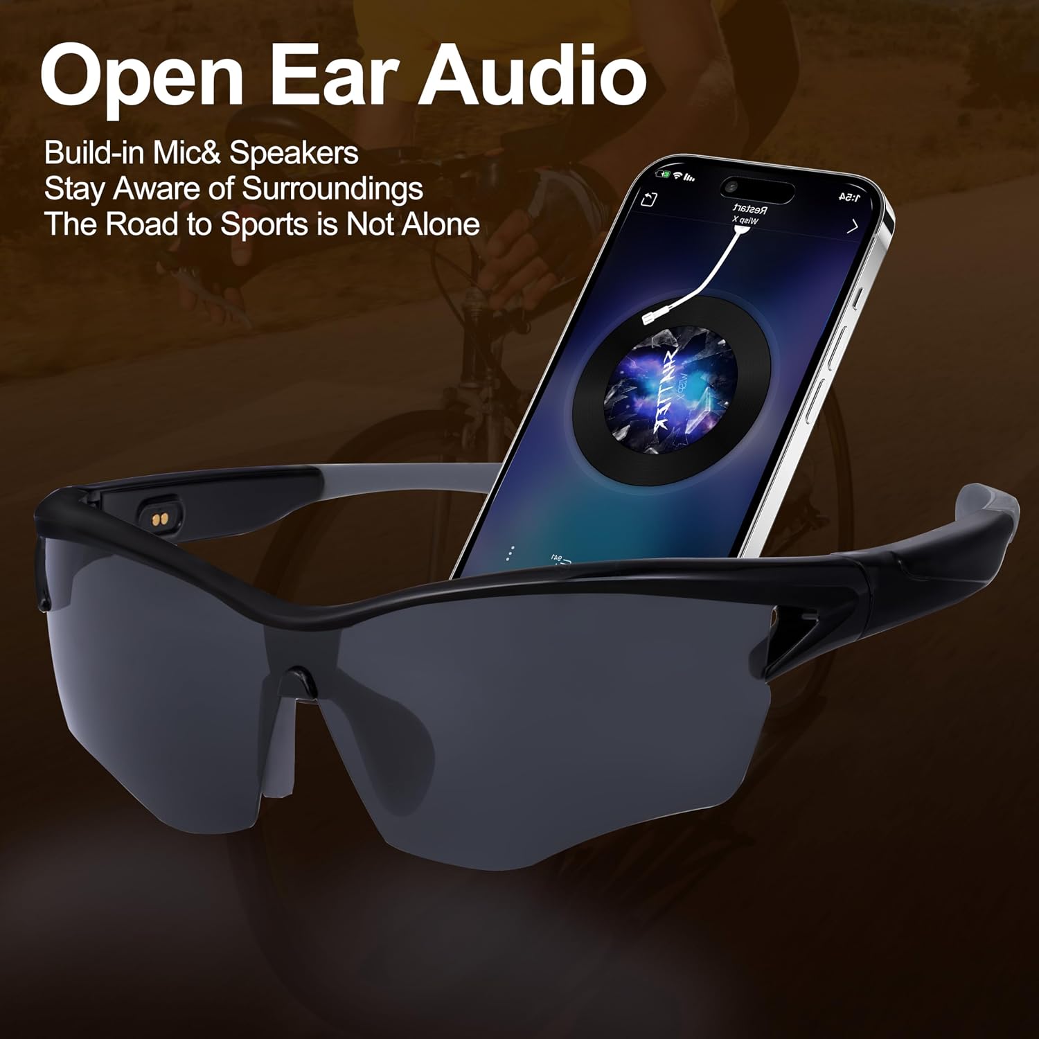 SKYWAY Sports Smart Glasses,Cycling Bluetooth Sunglasses for Men &Women, All-Day Comfort & UV Protection Blue Light Glasses