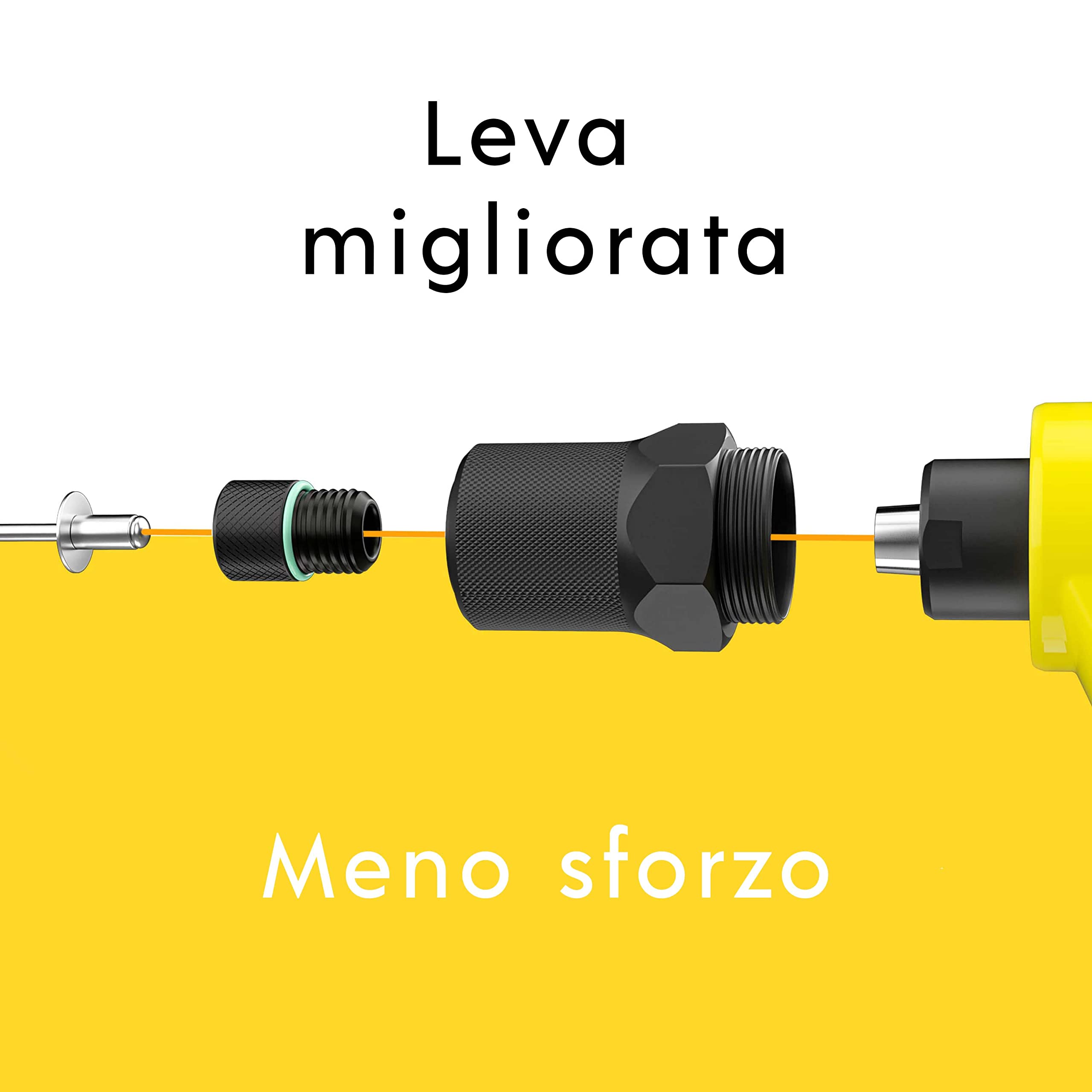 Meisterfaktur Rivettatrice per inserti filettati- Minimo sforzo - Robusta rivettatrice manuale con 100 rivetti - Moderna rivettatrice professionale con impugnatura ergonomica per veri artigiani!