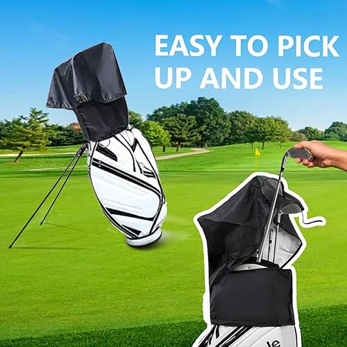 Miniatura 6 de Bolsa de golf mejorada con capucha impermeable para bolsa de golf, cubierta de lluvia para bolsas de club de golf, se adapta a casi todas las bolsas