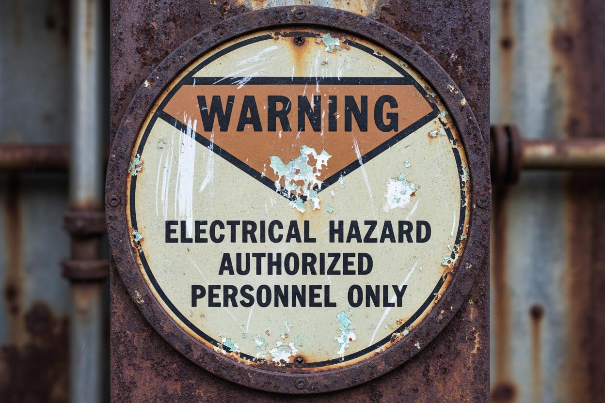 Wall Decor Osha Warning Sign: Electrical Hazard, Auth Only Metal Sign 8 X 12 Inches Clear Signage For S, Fences Vintage Signs Aluminum Plates Printed