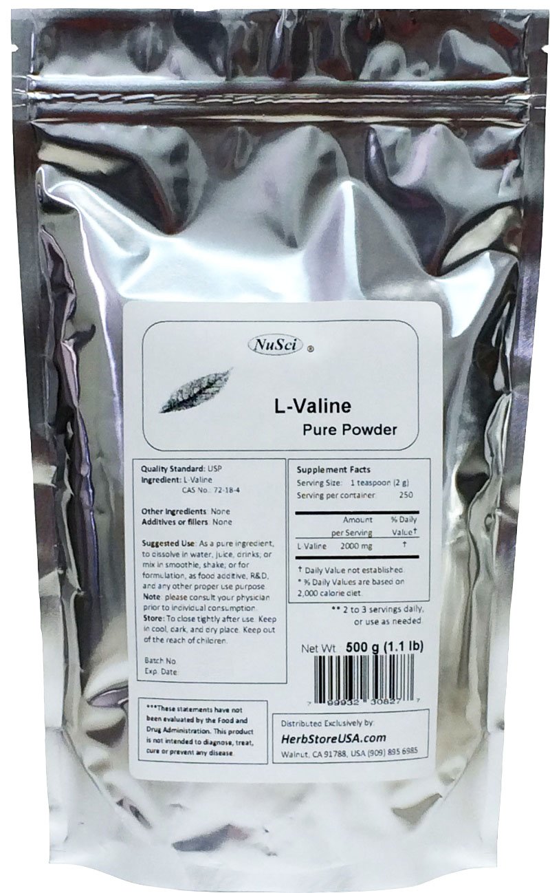 L-Valine Pure Powder 500g: Pó Cristalino Puro para Suplementação e ...