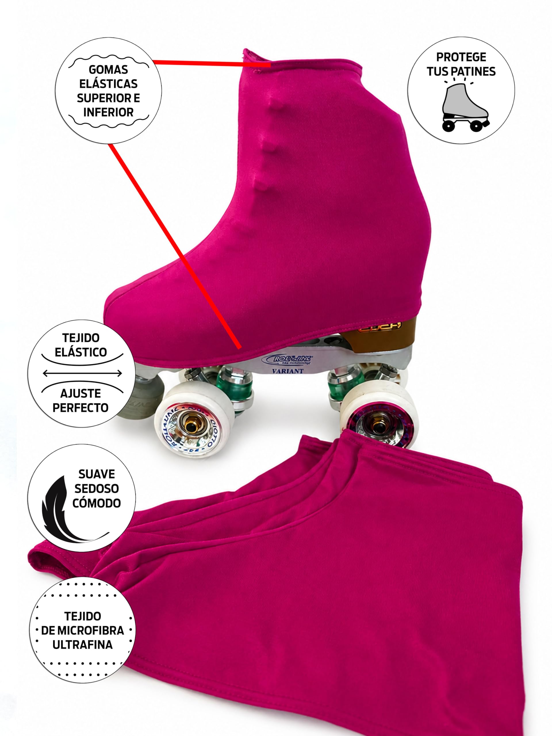 CRL Genérico Cubre patín para niña y Mujer, Funda PatinSkate, Professional Skating, Patinaje Hielo,artístico o en línea. 180 Densidad. Talla Universal Adulto y niños. Color Fucsia