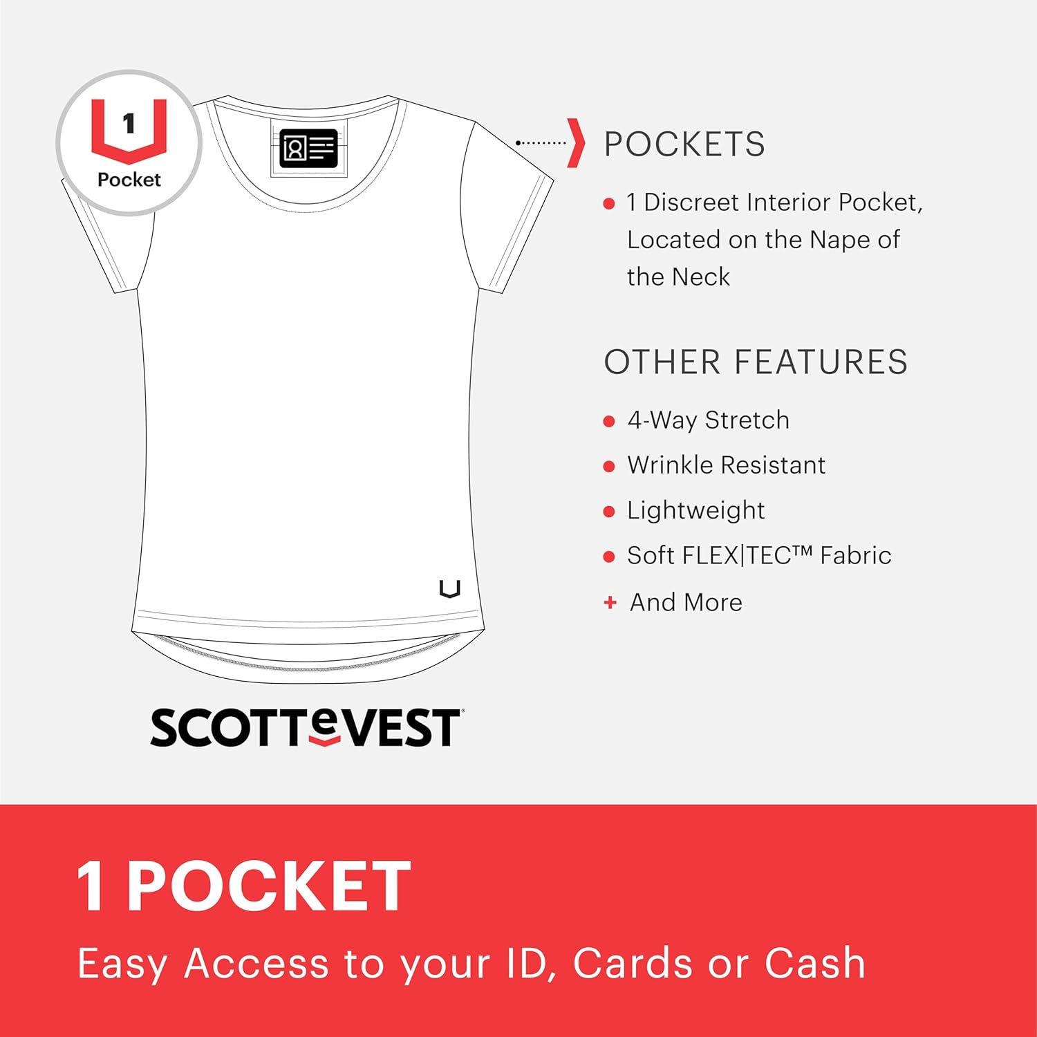 SCOTTeVEST Trixie Travel TeeVee Shirt for Women - 1 Hidden Pocket - Lightweight Wrinkle Resistant Top for Travel & More - Image 5