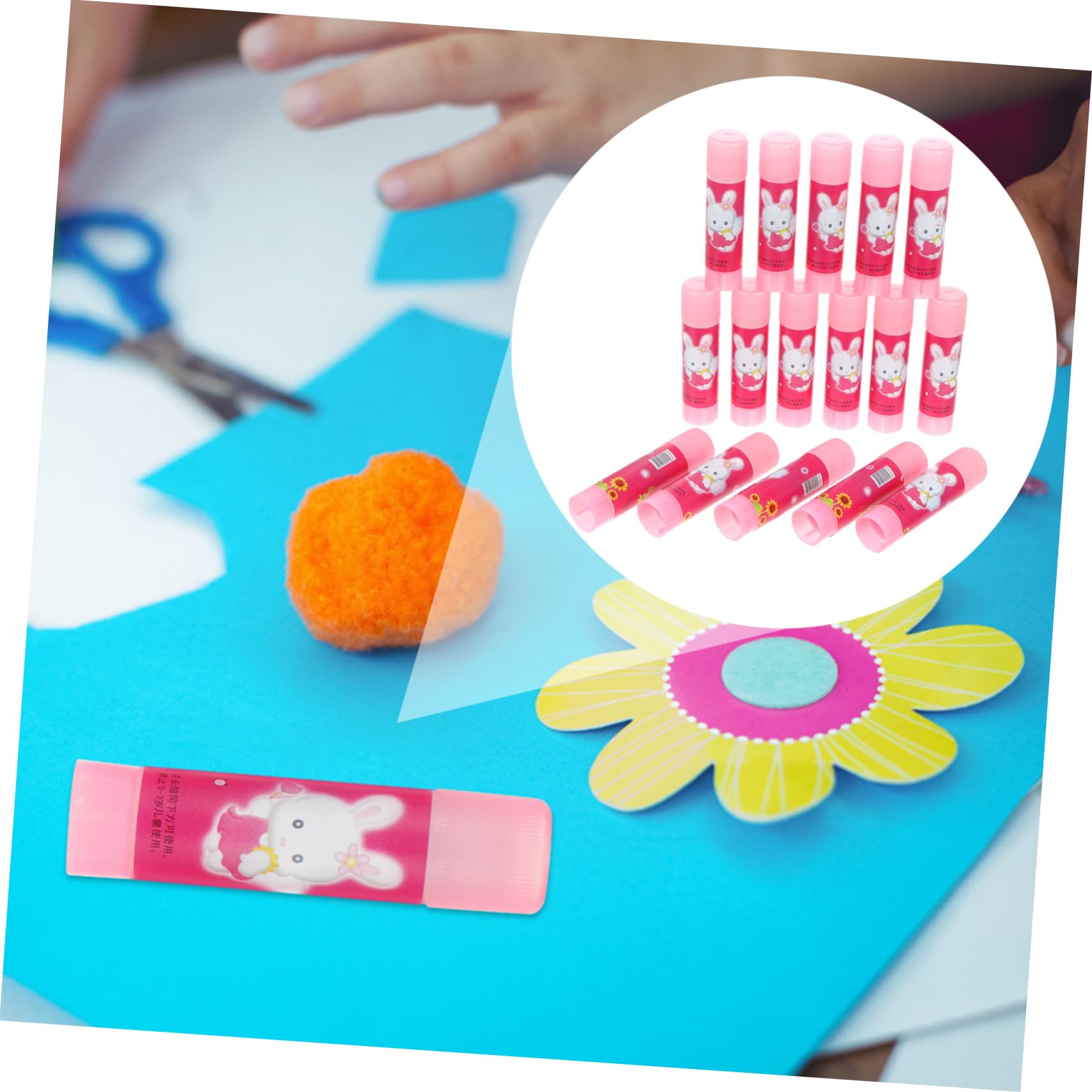 jojofuny 3 Set Colla Stick Forte Per Ufficio E Scuola Con Design Cartoon Per Studenti E 16 Pezzi * 3