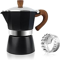 Vista 15 de ShanSon Moka Pot - Cafetera de café expreso de 3 tazas de 5 onzas, cafetera italiana manual cubana, cafetera italiana espresso greca para capuchino